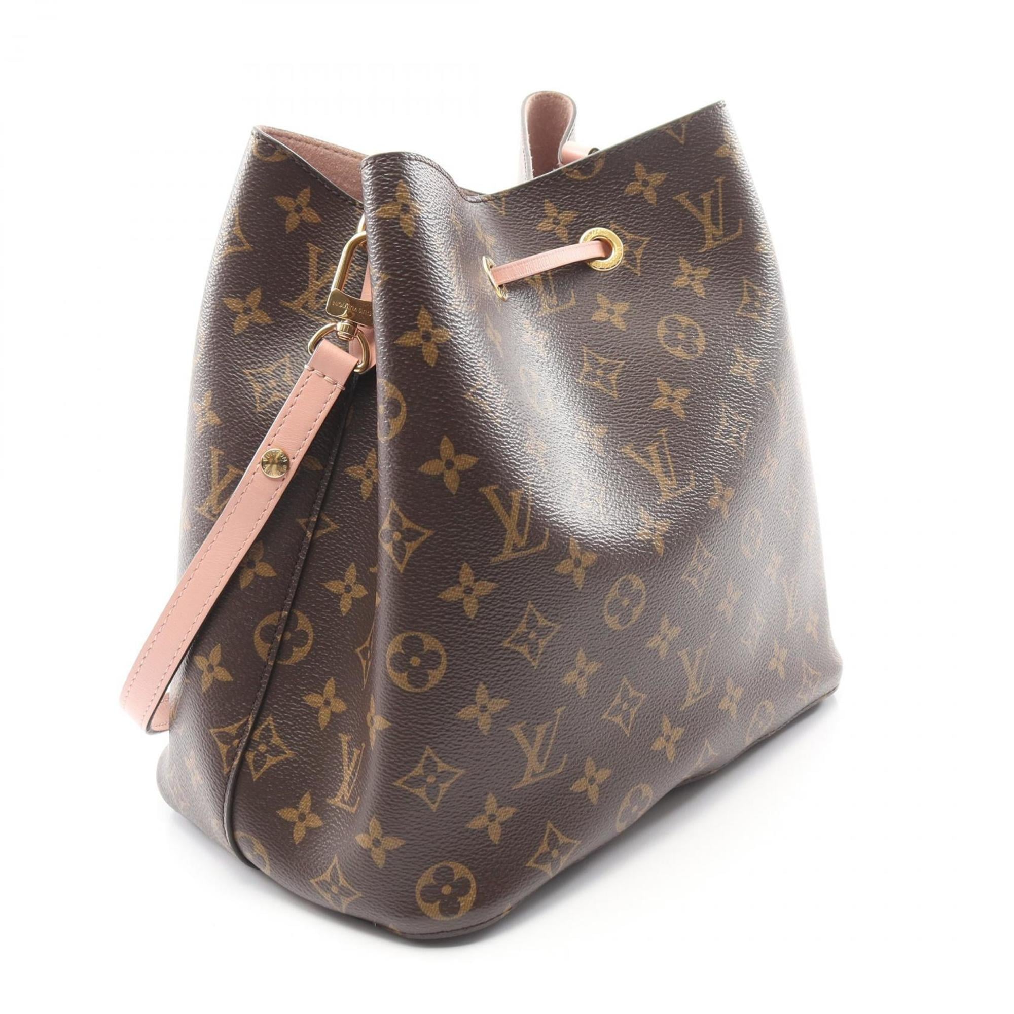 Louis Vuitton Brown Monogram Pink Rose Poudre Coated Canvas Leather Handbag Shoulder Bag