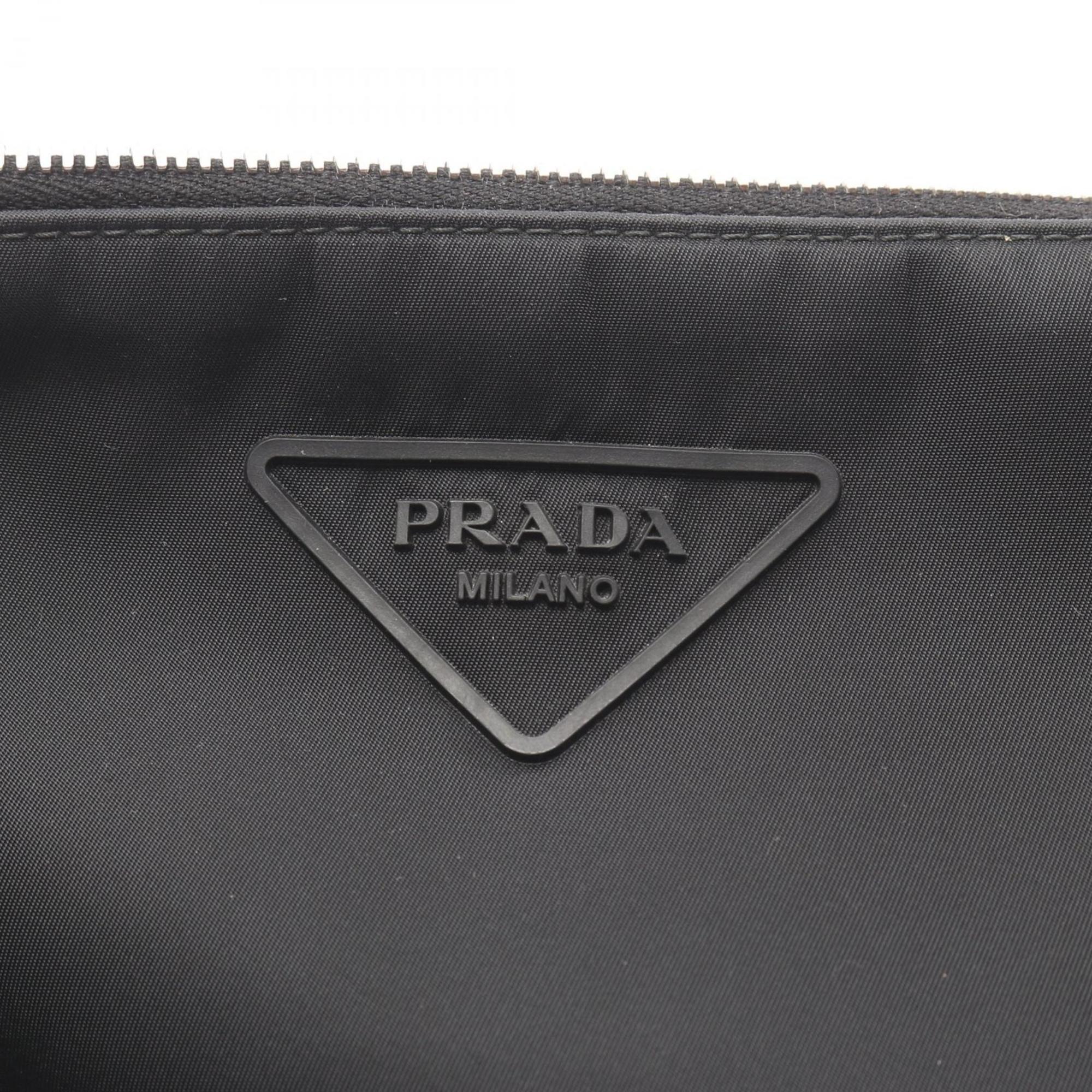 Prada Black Nylon Saffiano Triangle Shoulder Bag