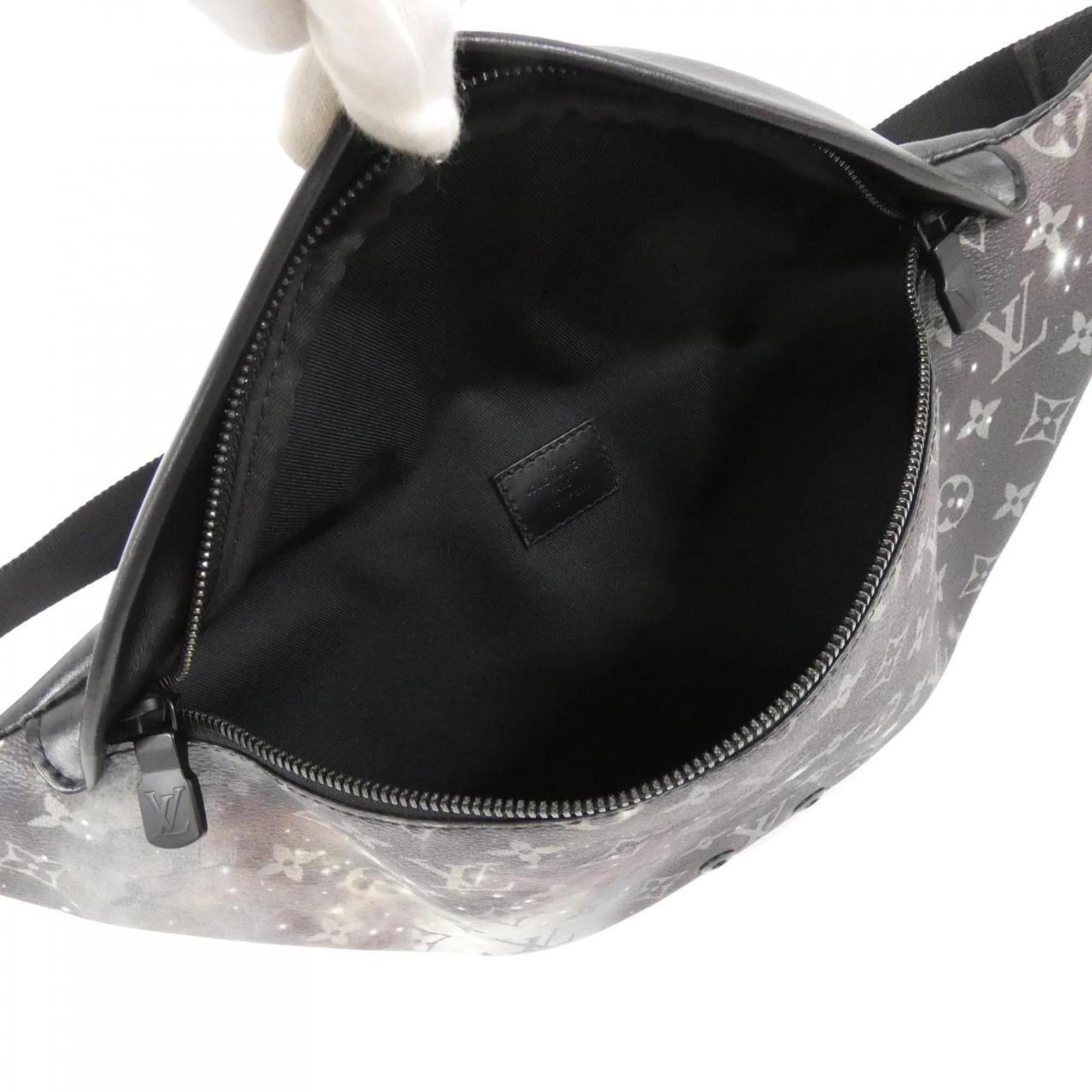 Louis Vuitton Black Silver Coated Canvas Shoulder Bag