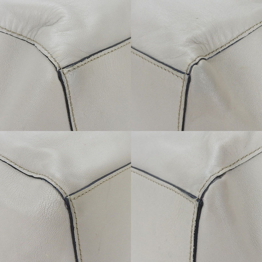 Celine Light Gray Leather Boston Bag Handbag