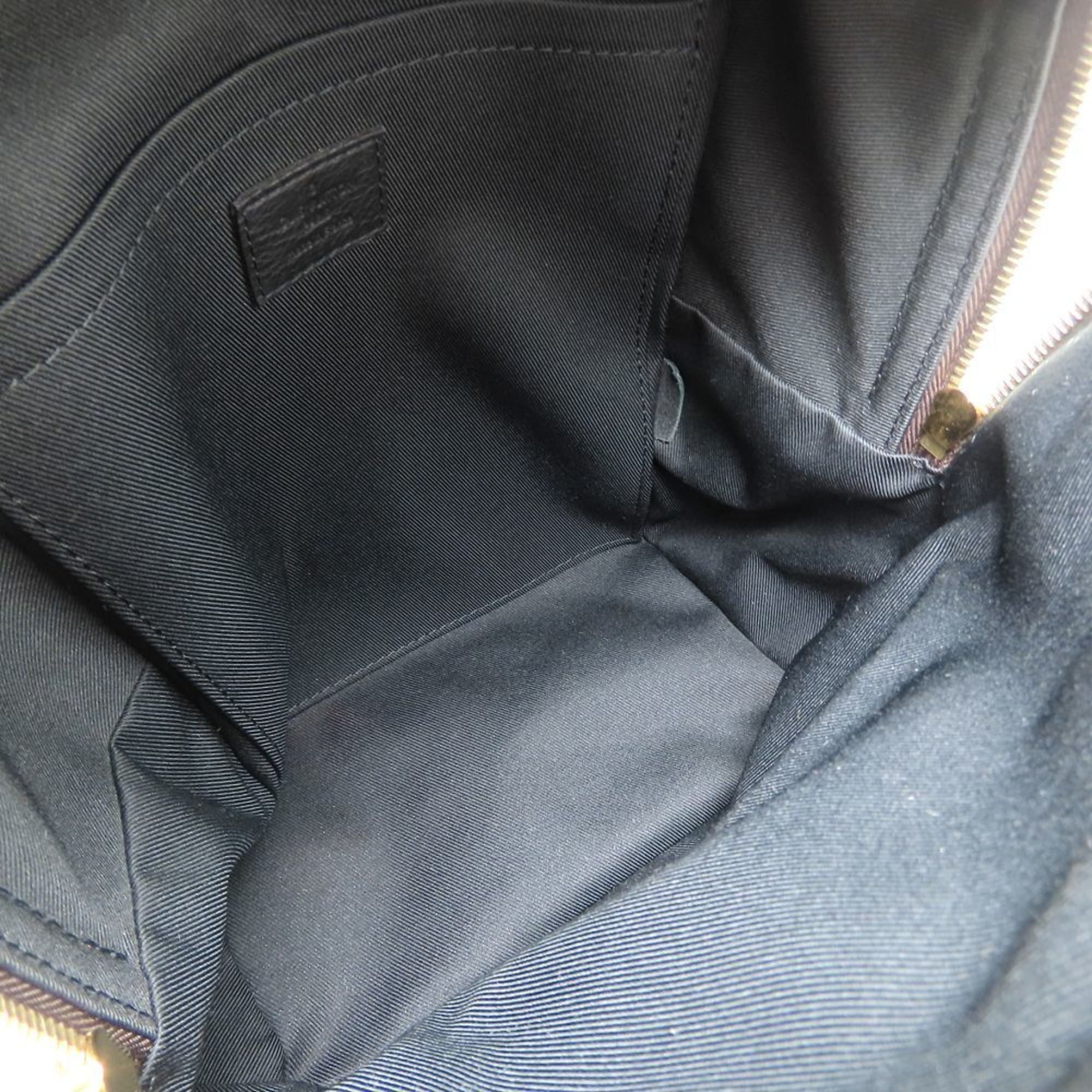 Louis Vuitton Black Brown Canvas Leather Backpack