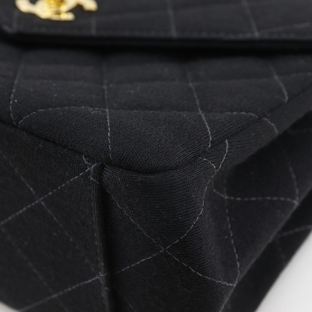 Chanel Black Cotton Shoulder Bag