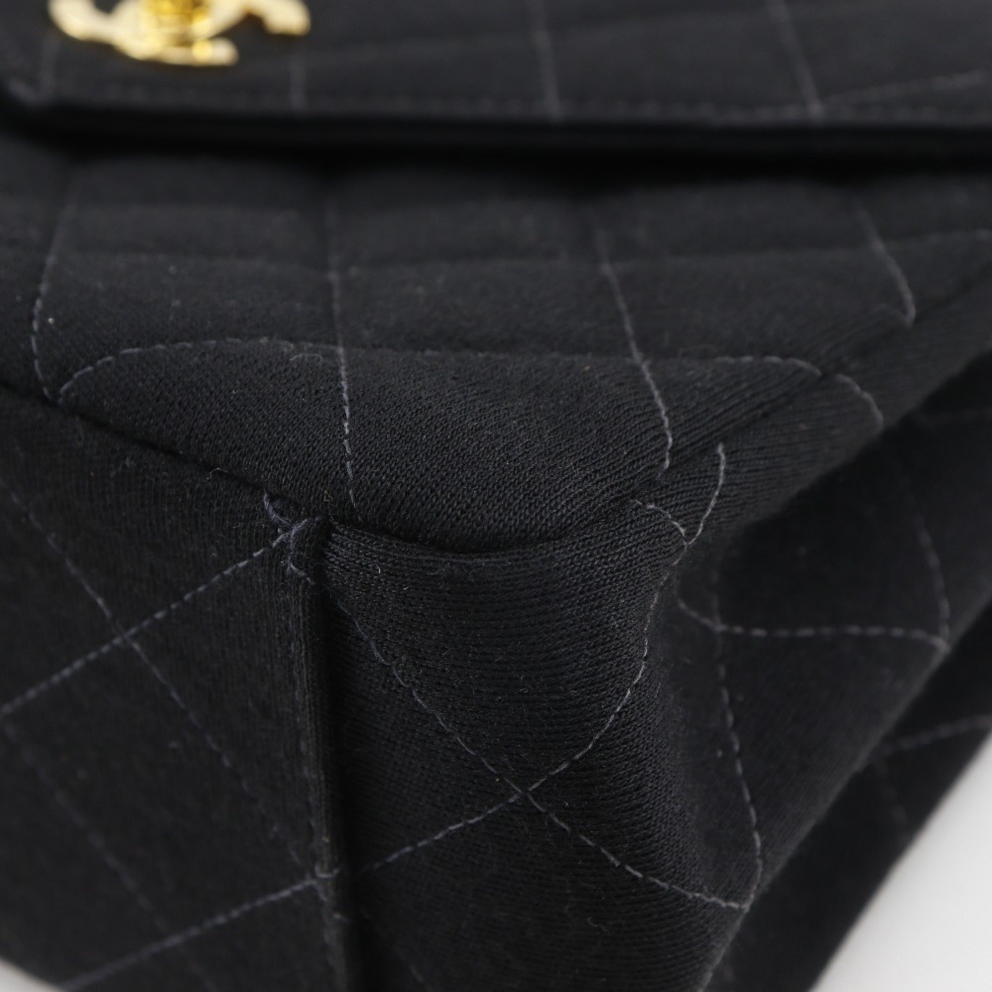 Chanel Black Cotton Shoulder Bag