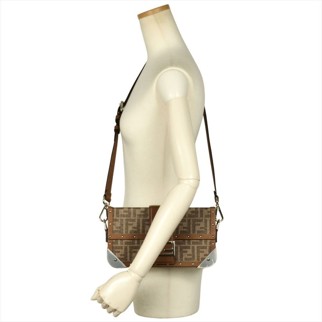 Fendi Brown Pvc Leather Shoulder Bag