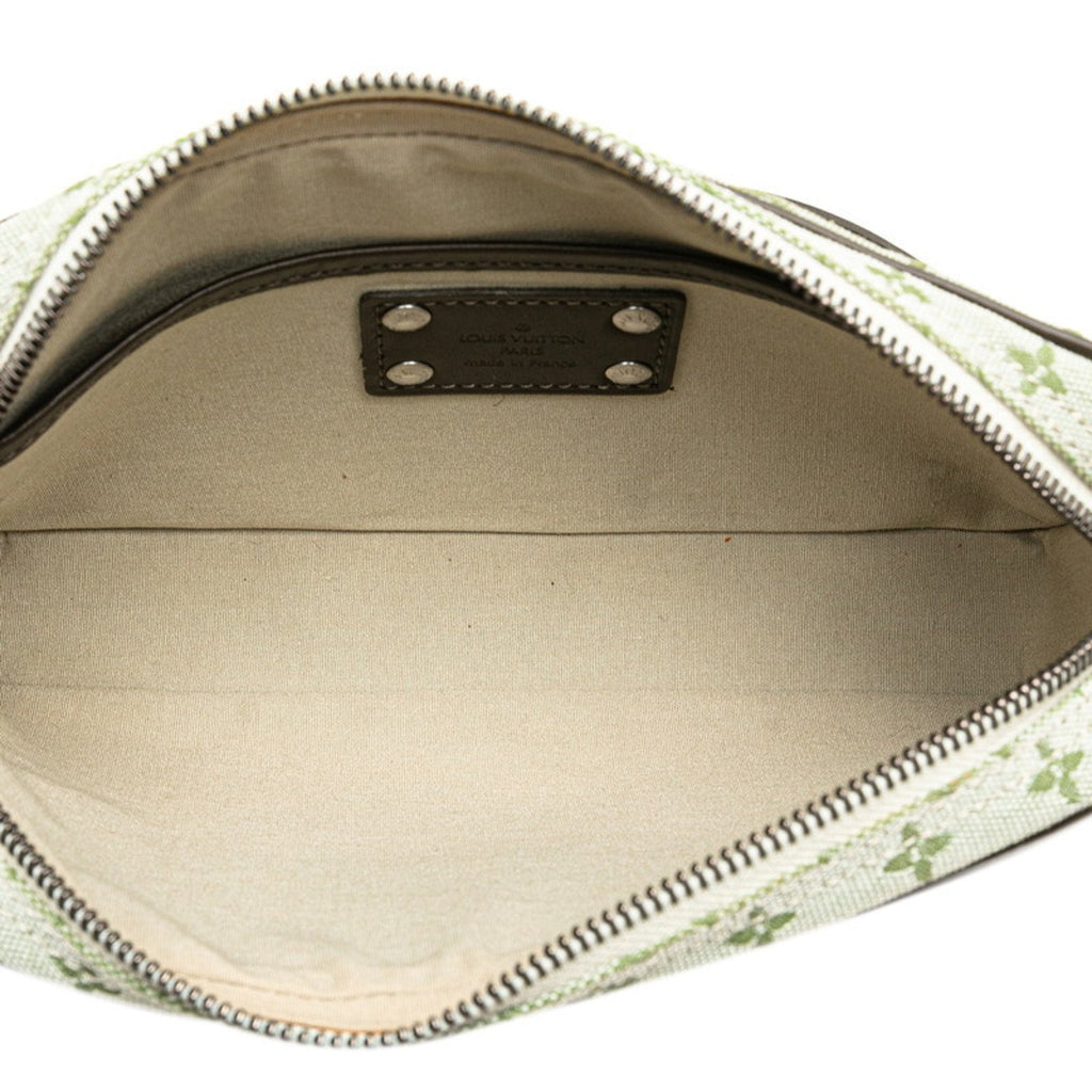 Louis Vuitton Green Khaki Canvas Leather Shoulder Bag