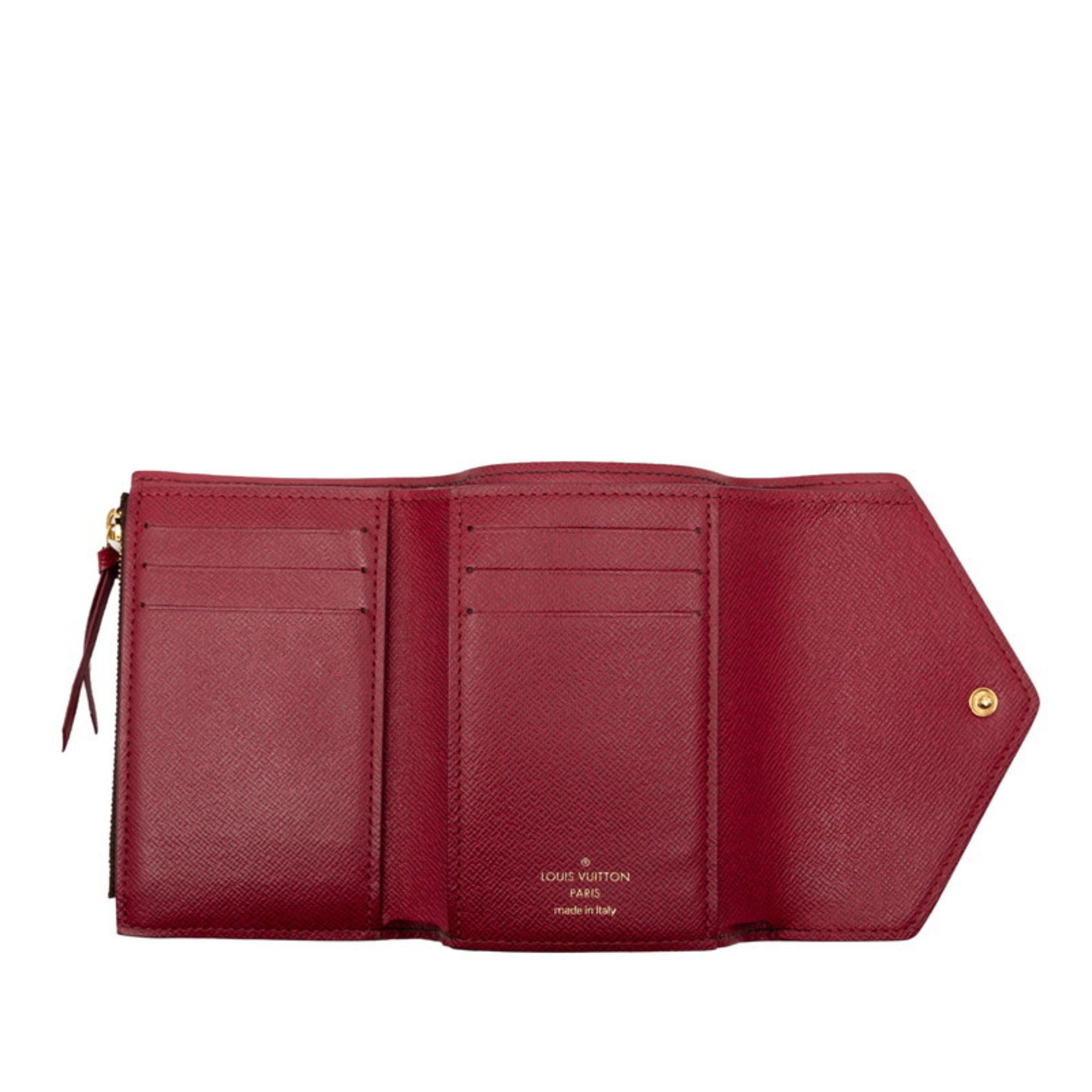 Louis Vuitton Brown Fuchsia Pvc Leather Wallet (Tri-Fold)
