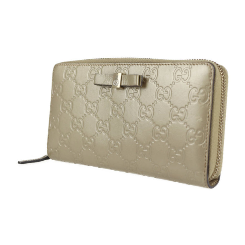 Gucci Champagne Gold Leather Coin Purse/Coin Case (Pre-Owned)