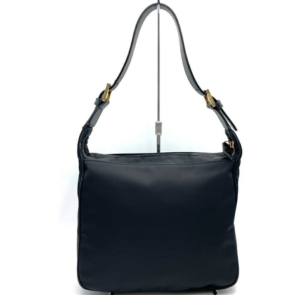 Fendi Black Nylon Leather Shoulder Bag