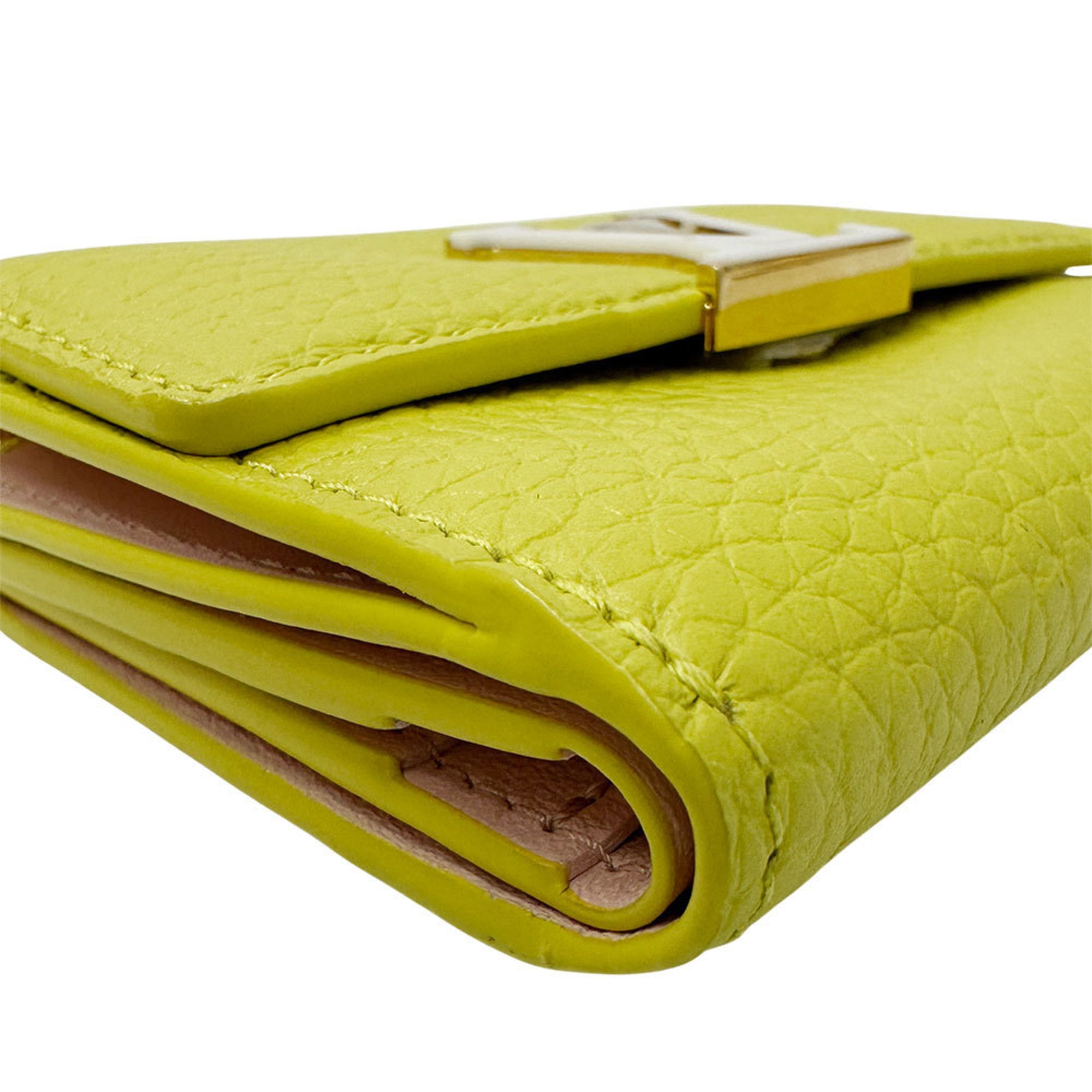 Louis Vuitton Taurillon Yellow Leather Wallet (Tri-Fold)
