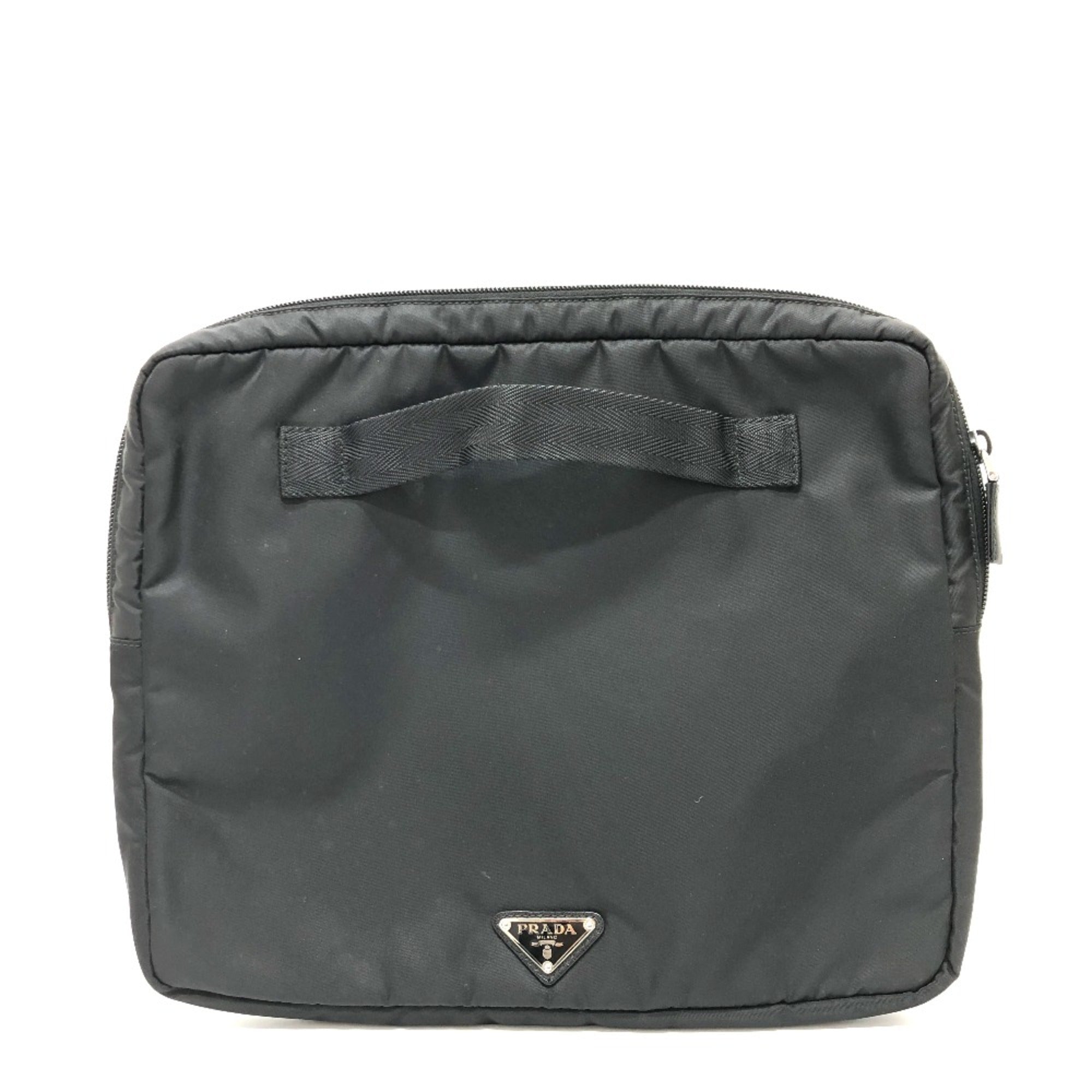 Prada Black Cloth Clutch Bag