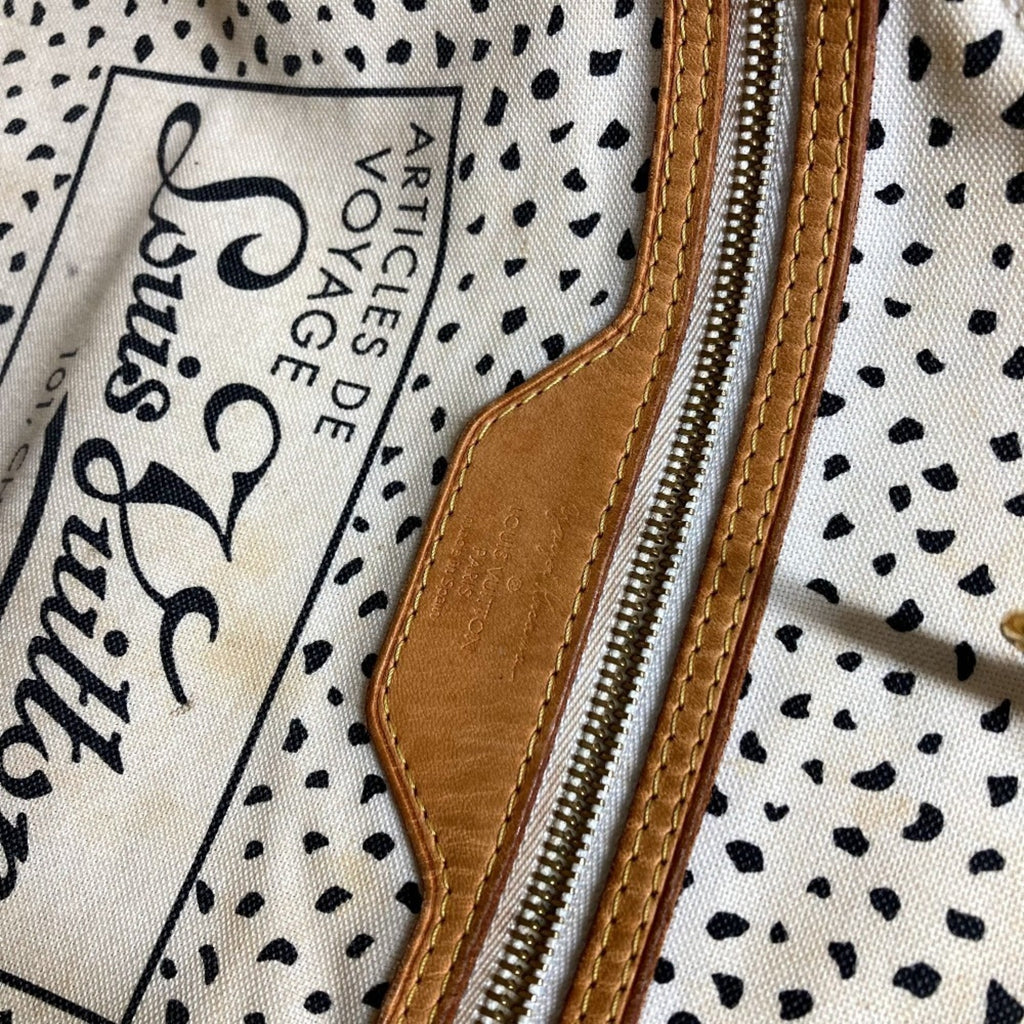 Louis Vuitton Brown White Monogram Canvas Shoulder Bag Tote Bag