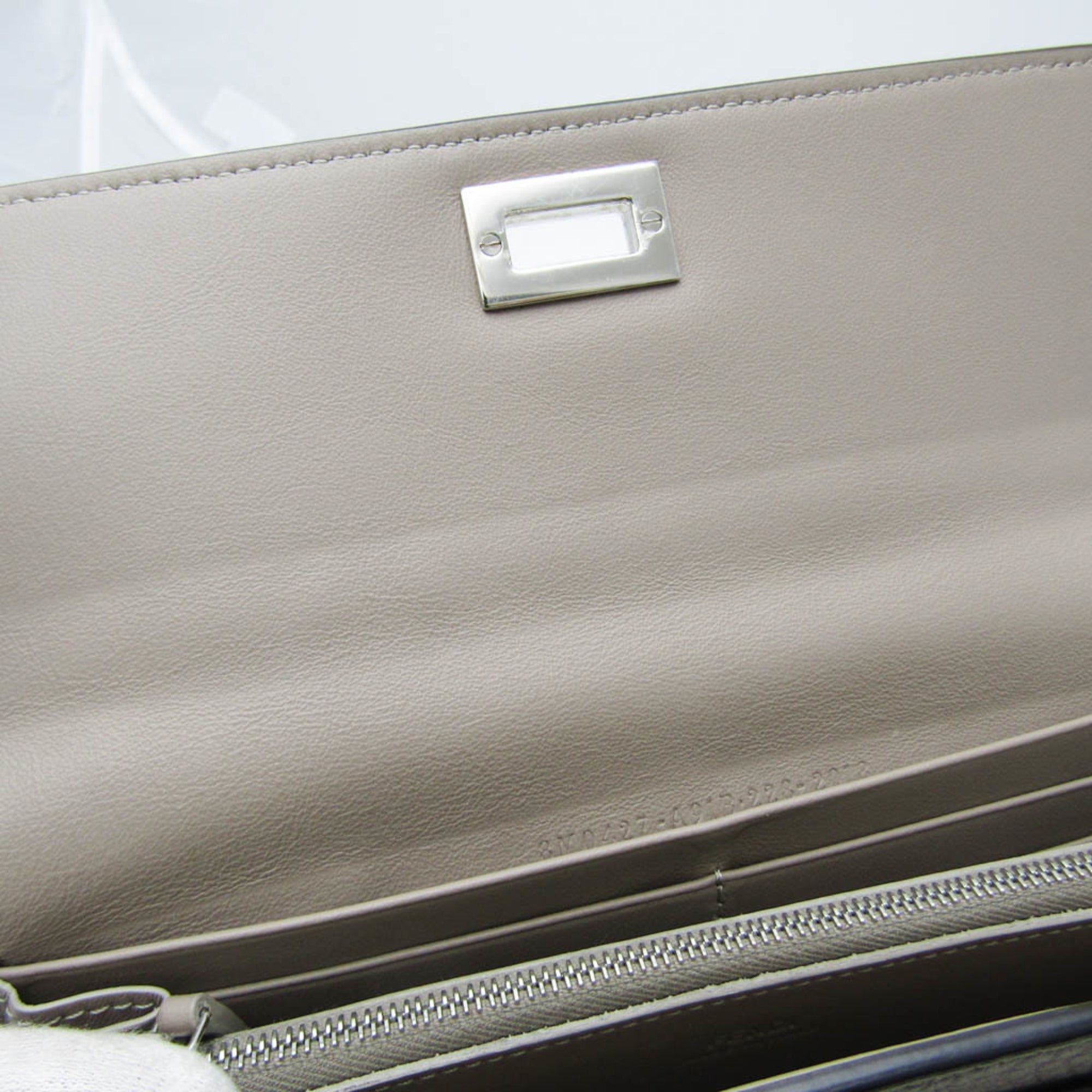 Fendi Beige Leather Long Wallet (Bi-Fold)