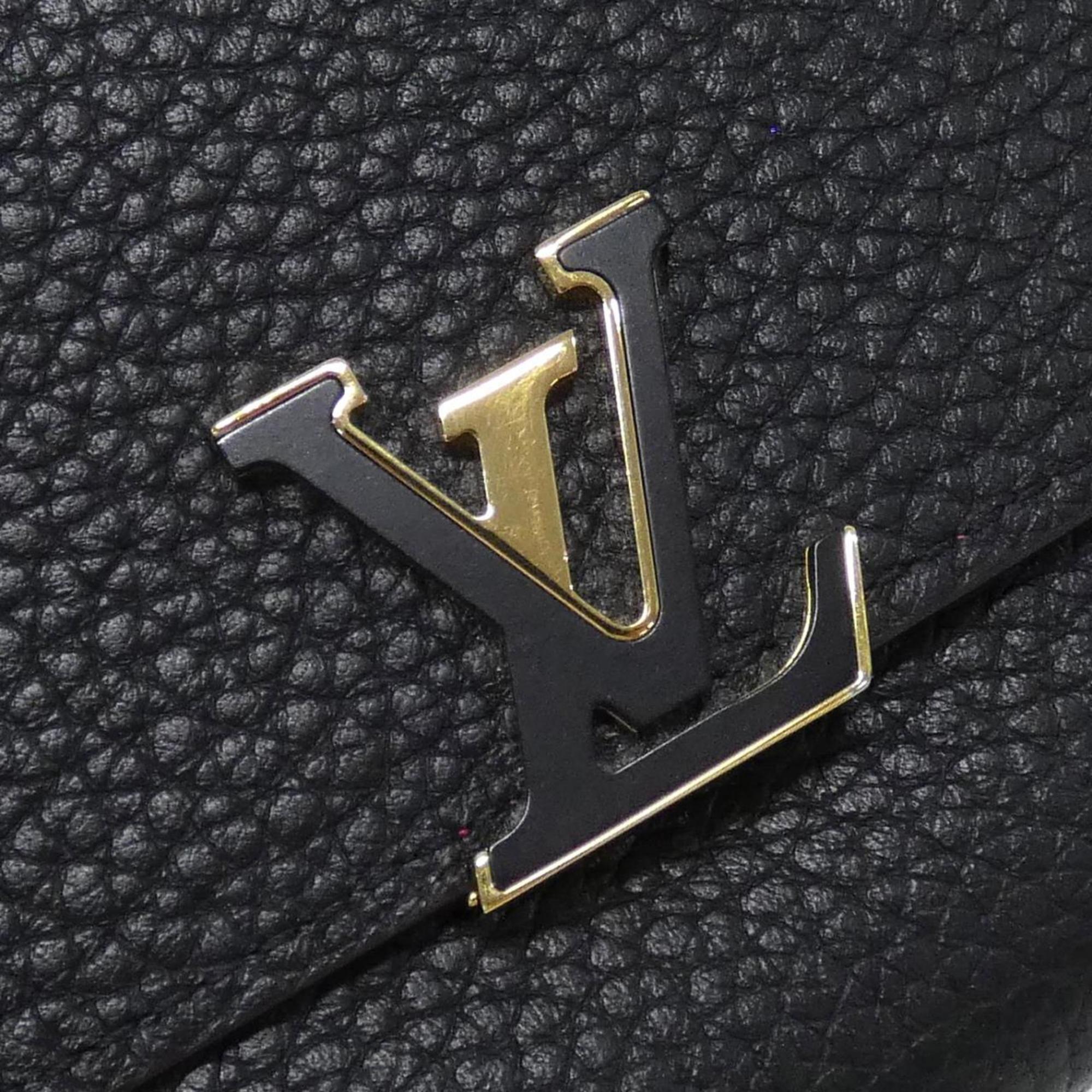 Louis Vuitton Black Hot Pink Leather Middle Wallet (Tri-Fold)