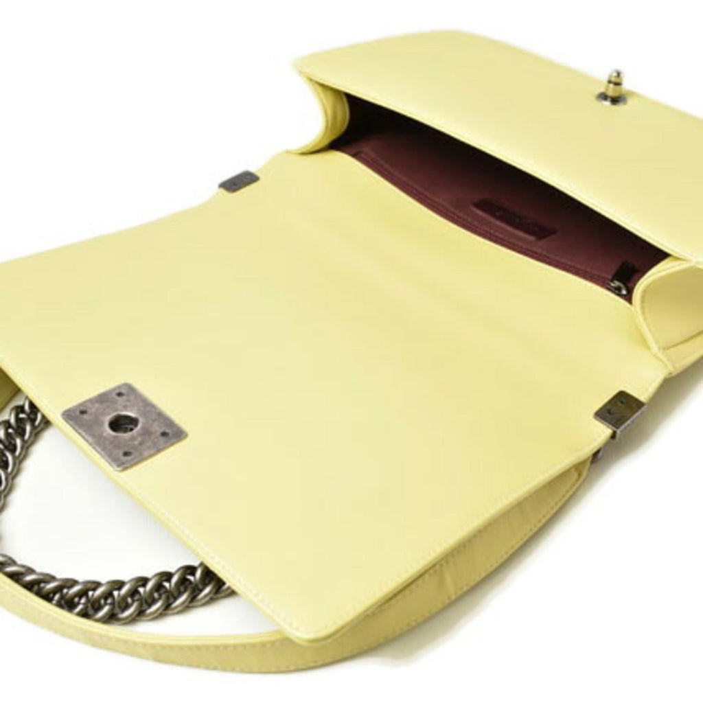 Chanel Yellow Leather Clutch Bag Shoulder Bag