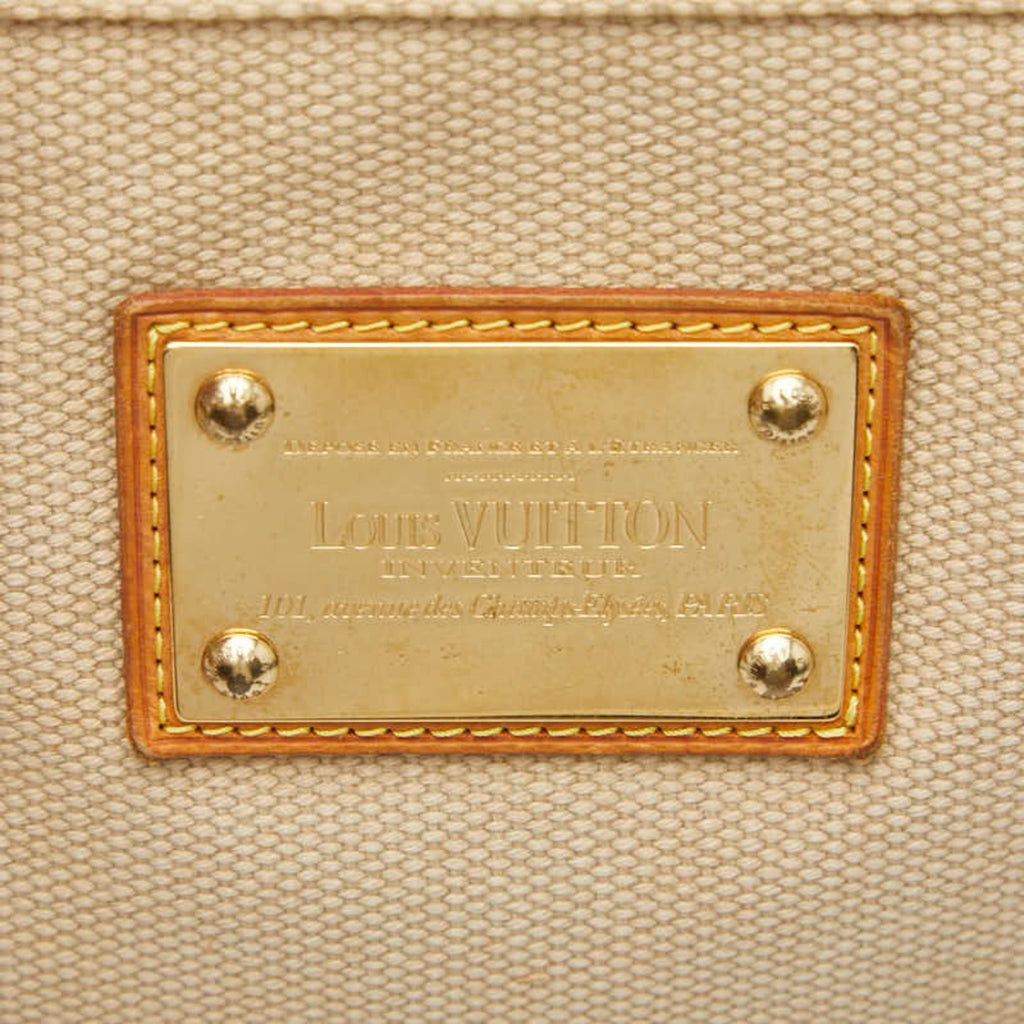 Louis Vuitton Beige Red Color Canvas Tote Bag