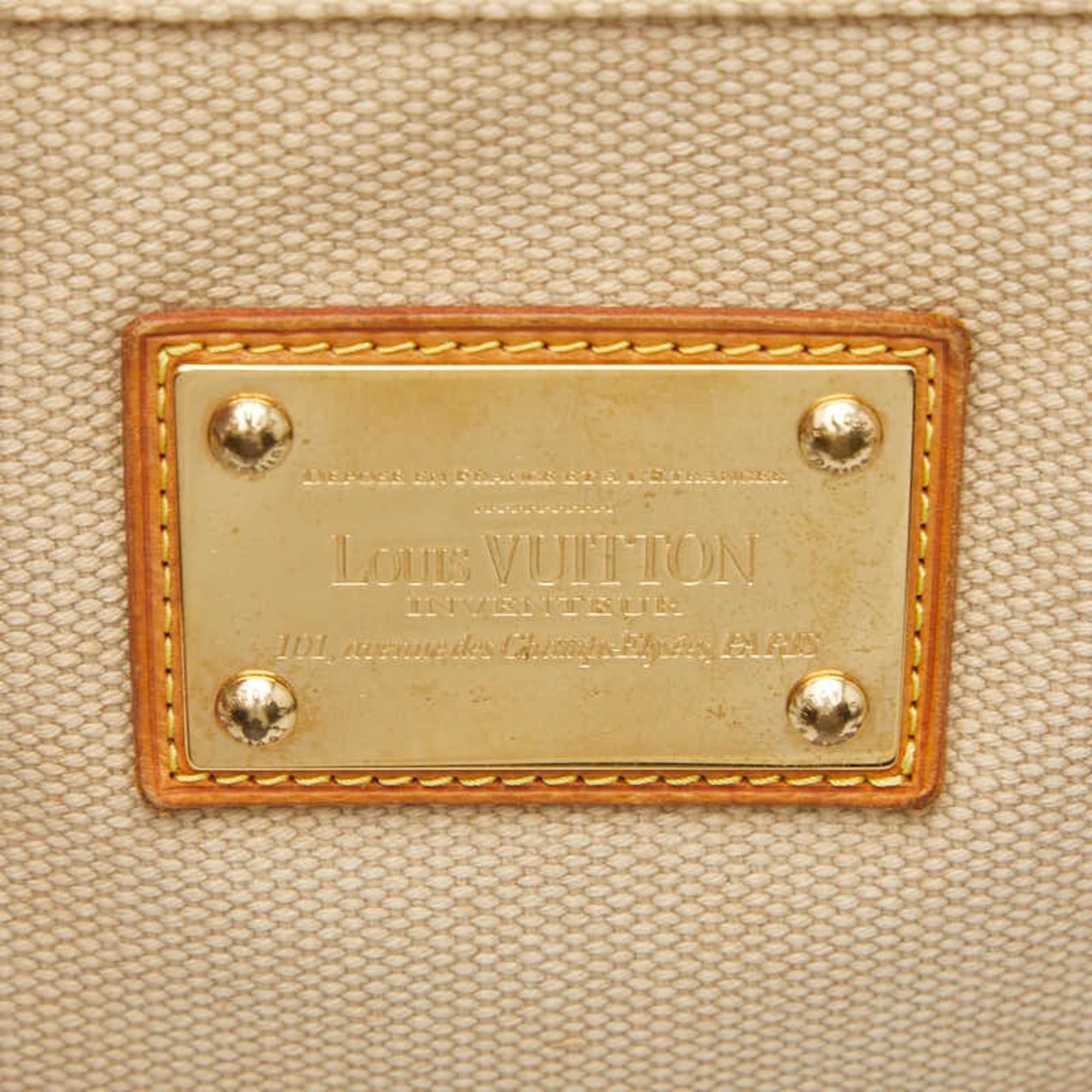 Louis Vuitton Beige Red Color Canvas Tote Bag