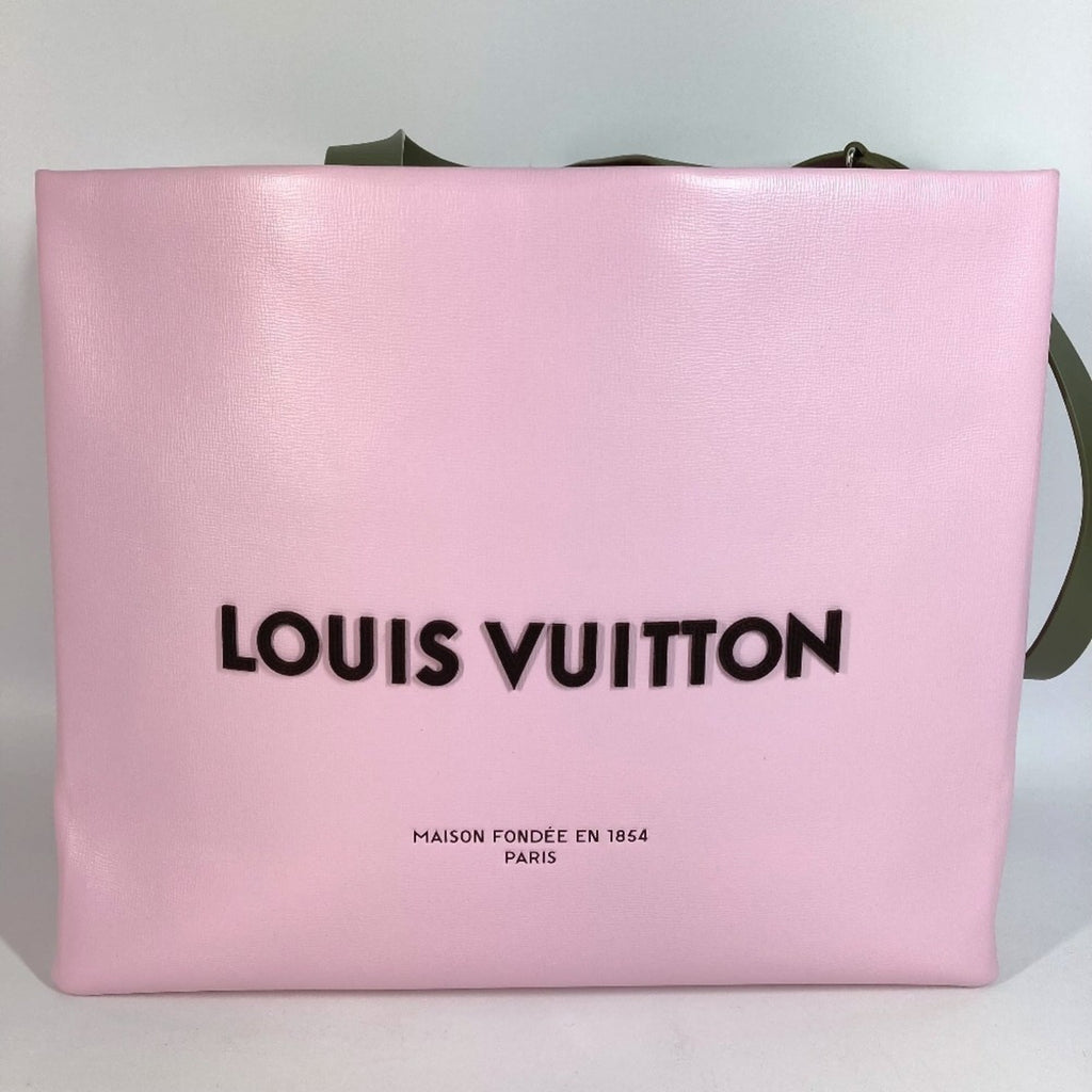Louis Vuitton Pink Leather Shopping Bag Shoulder Bag Tote Bag