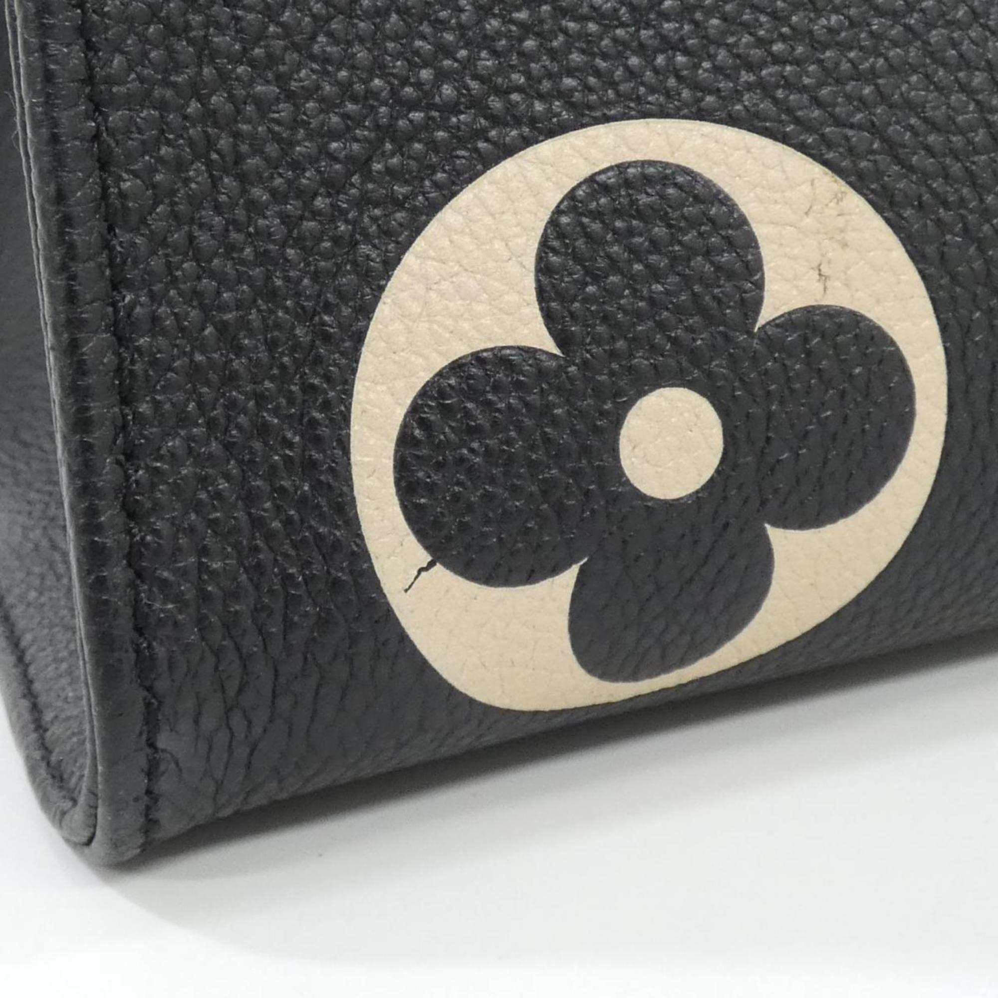 Louis Vuitton Beige Bicolor Black Leather Handbag