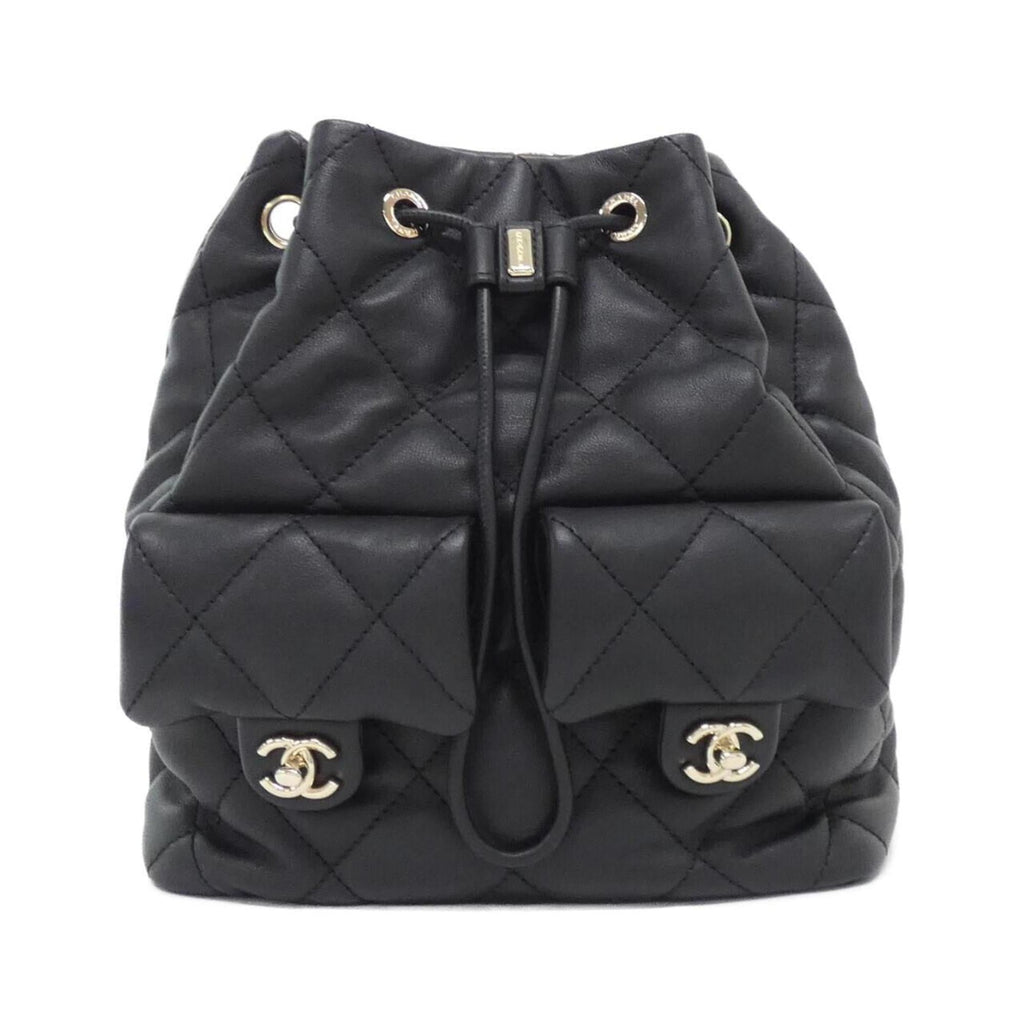 Chanel Black Leather Backpack