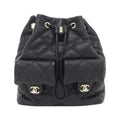 Chanel Black Leather Backpack
