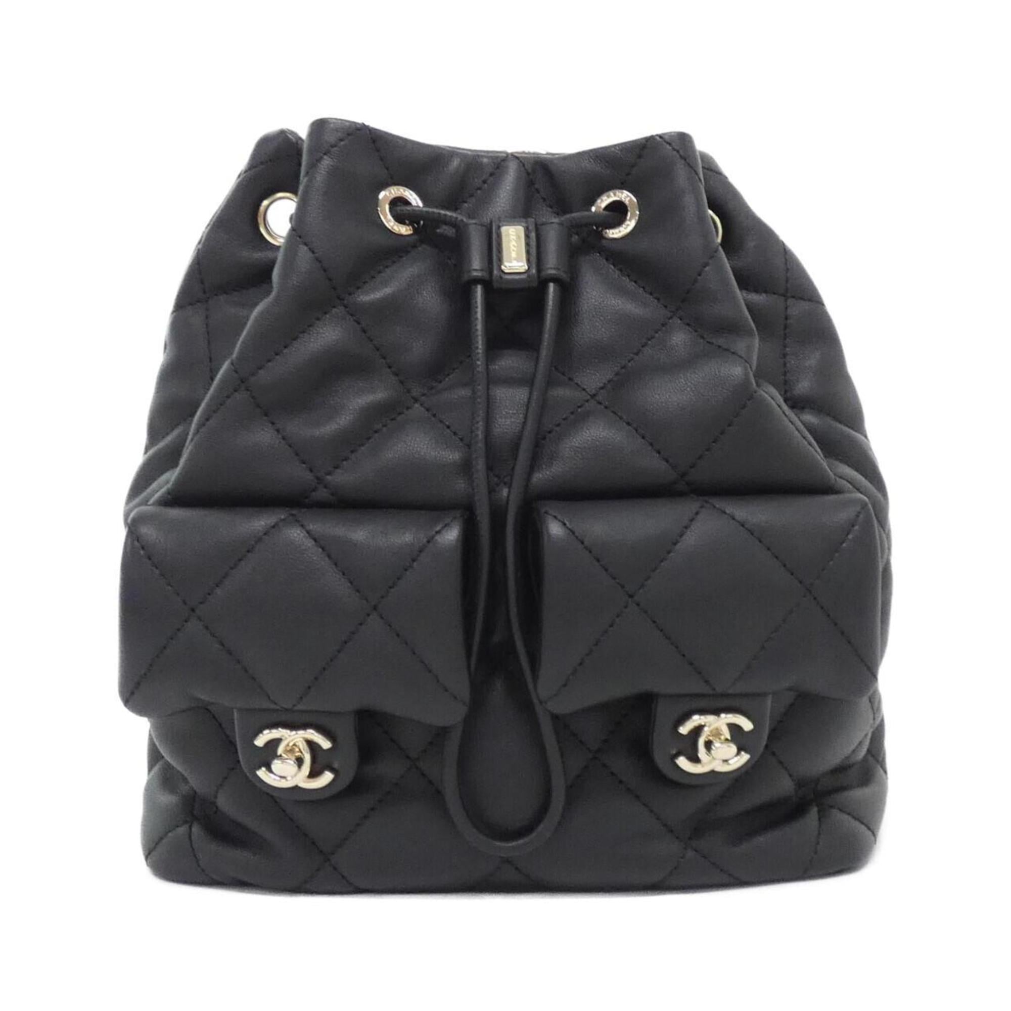 Chanel Black Leather Backpack