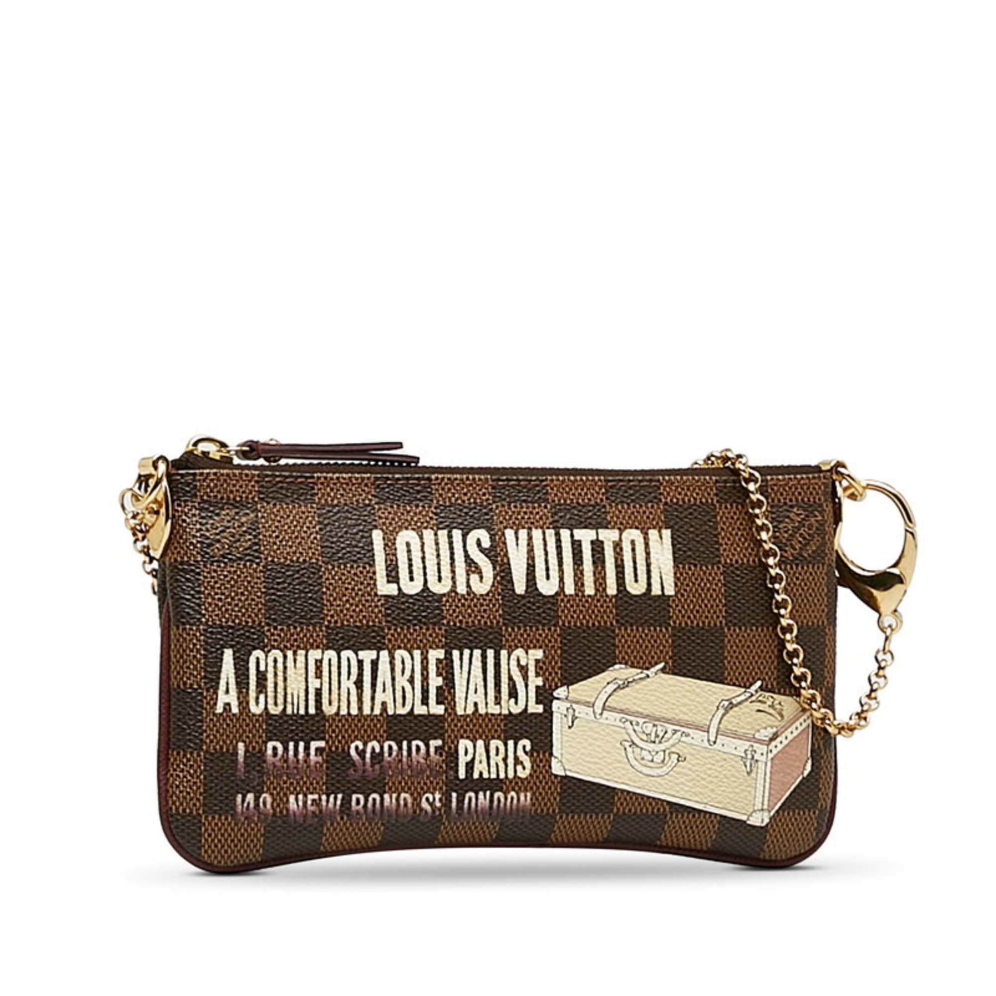Louis Vuitton Brown Pvc Leather Pochette Pouch