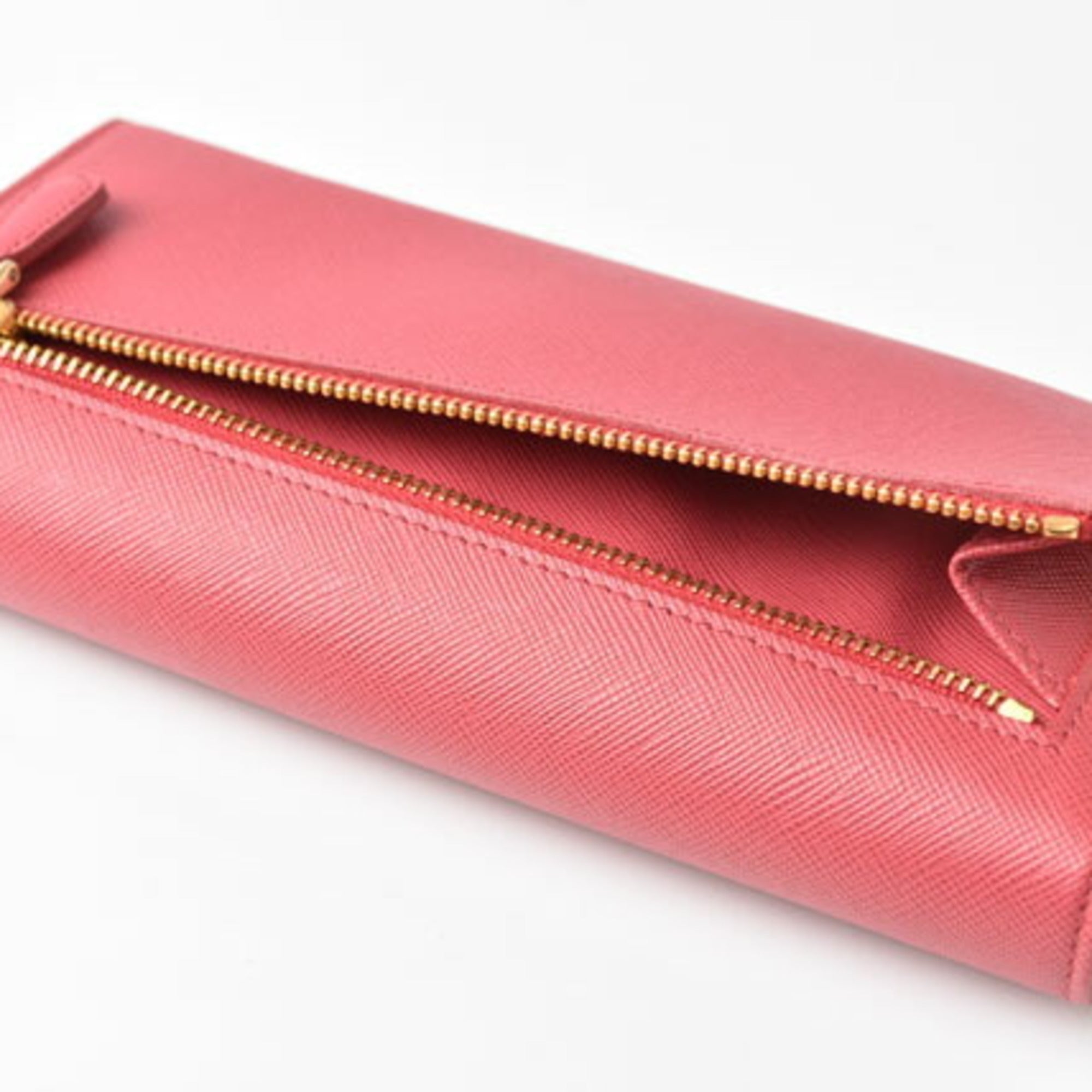 Prada Peonia Saffiano Metal Saffiano Metal Long Wallet (Bi-Fold)