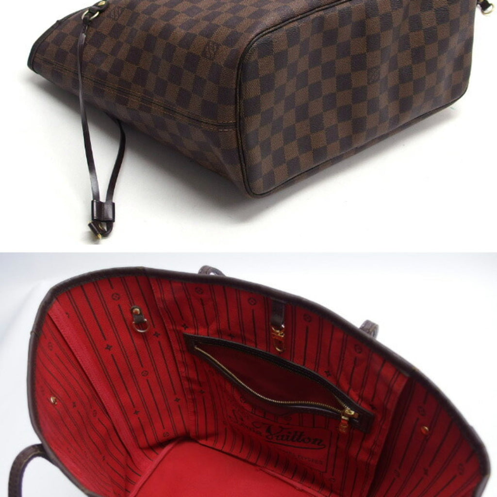 Louis Vuitton Dark Brown Damier Canvas Leather Handbag Shoulder Bag Tote Bag
