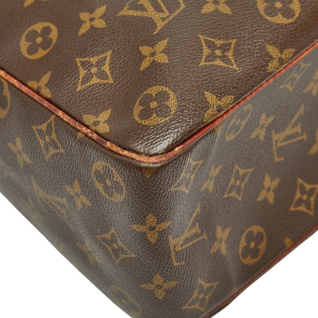 Louis Vuitton Brown Pvc Leather Handbag Tote Bag