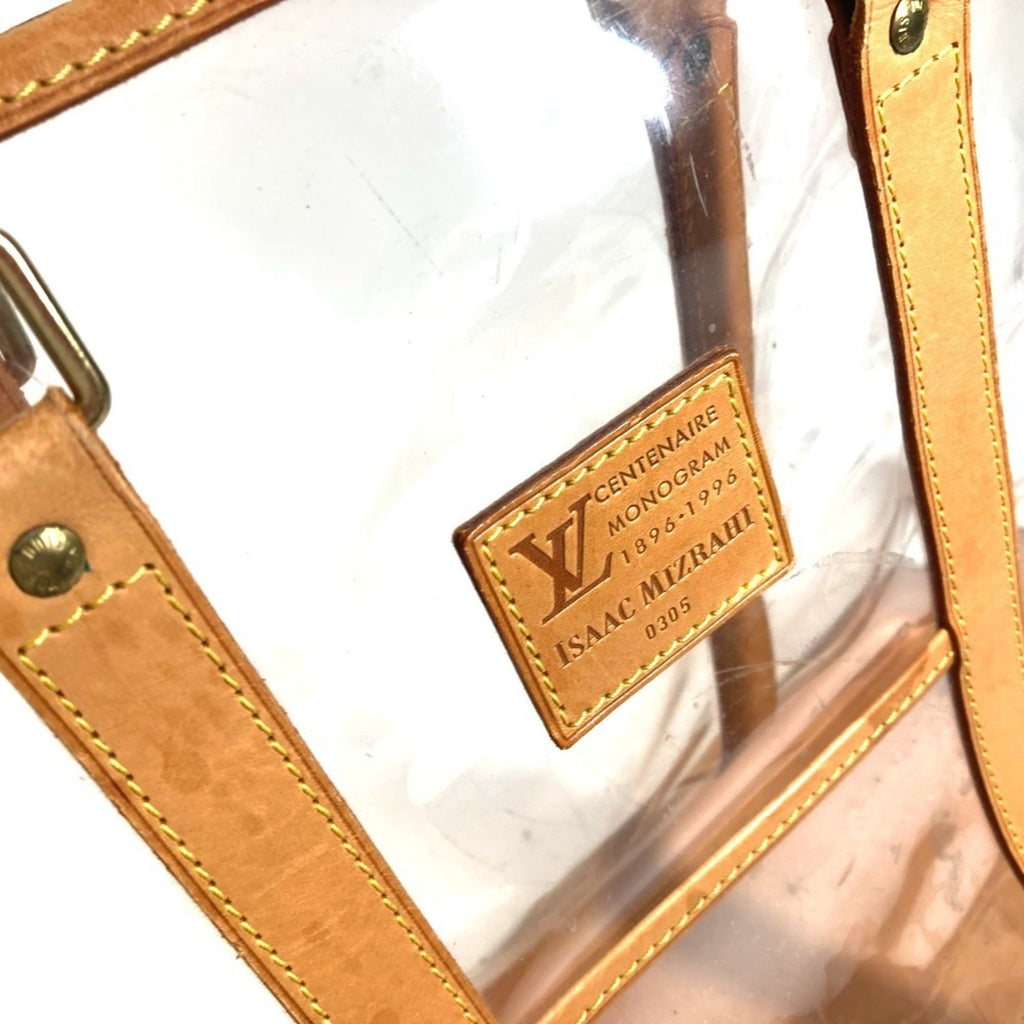 Louis Vuitton Beige Clear Vinyl Leather Shoulder Bag Tote Bag