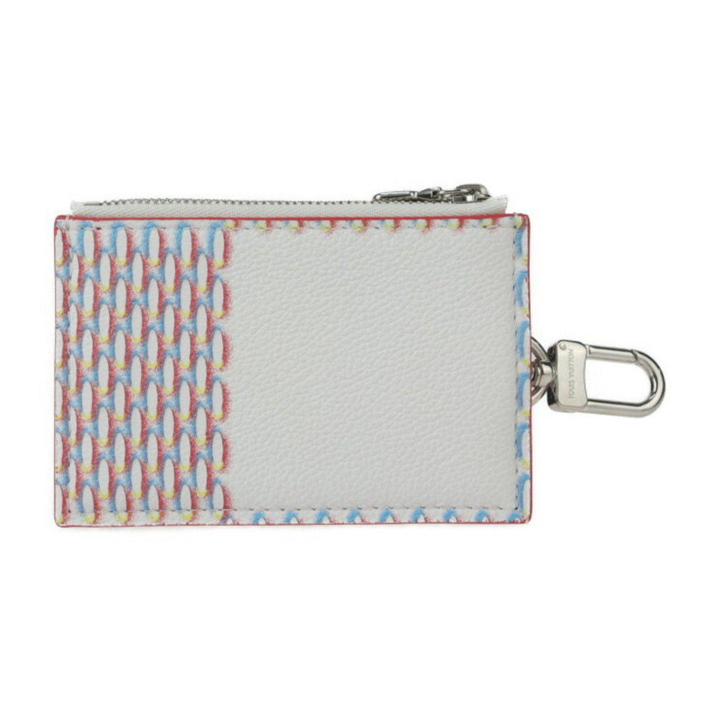 Louis Vuitton Blanc Multi-Color White Leather Coin Purse/Coin Case