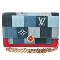 Louis Vuitton Chain Wallet Shoulder Bag LOUIS VUITTON FLORE CHAIN WALLET M69036 Denim Monogram