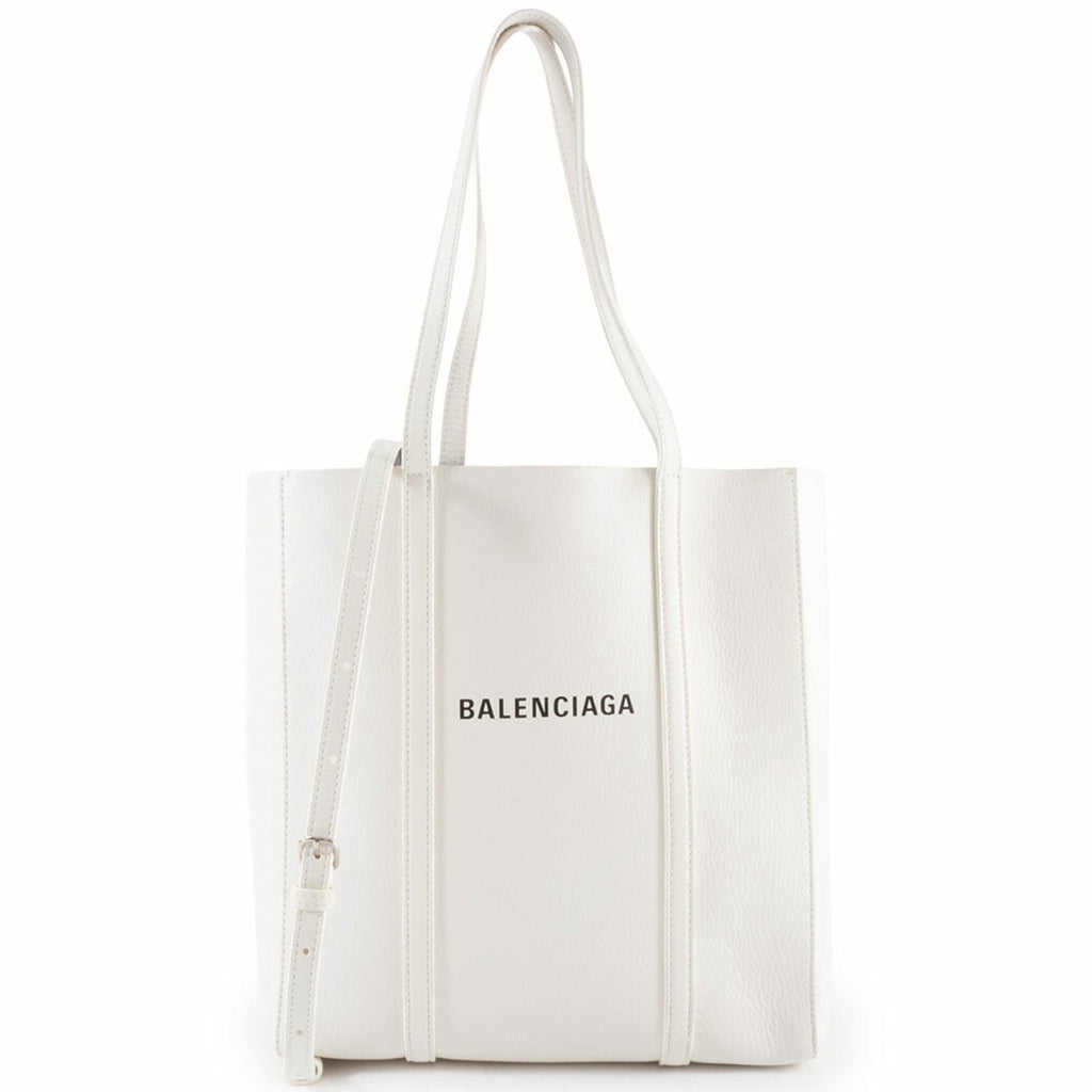 Balenciaga White Leather Shoulder Bag Tote