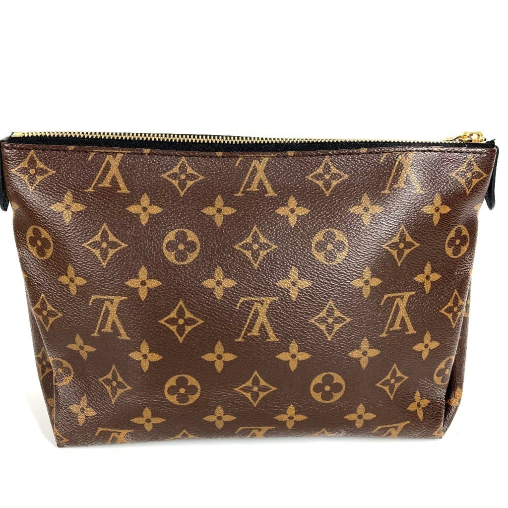 Louis Vuitton Black Brown Monogram Clutch Bag Pouch