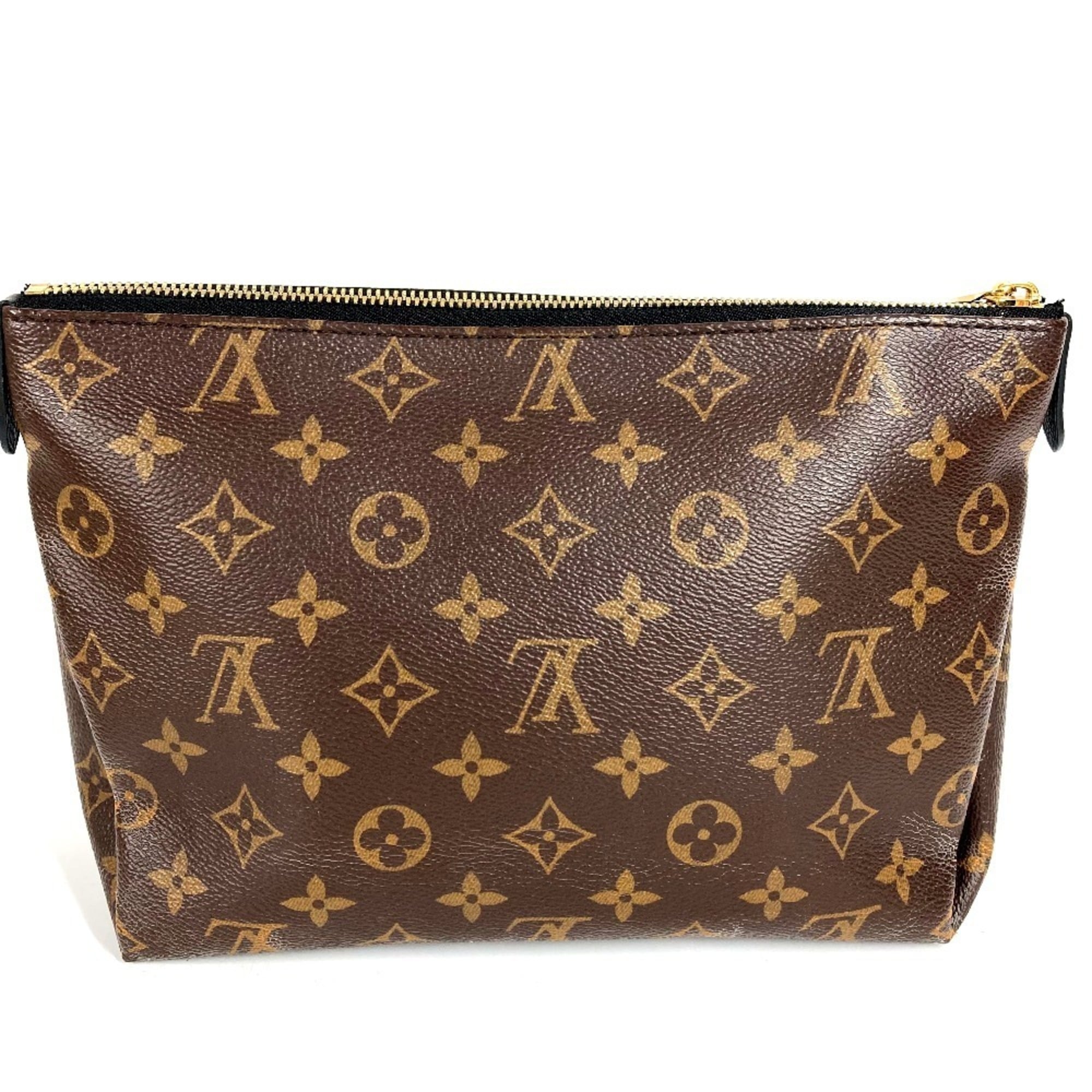 Louis Vuitton Black Brown Monogram Clutch Bag Pouch