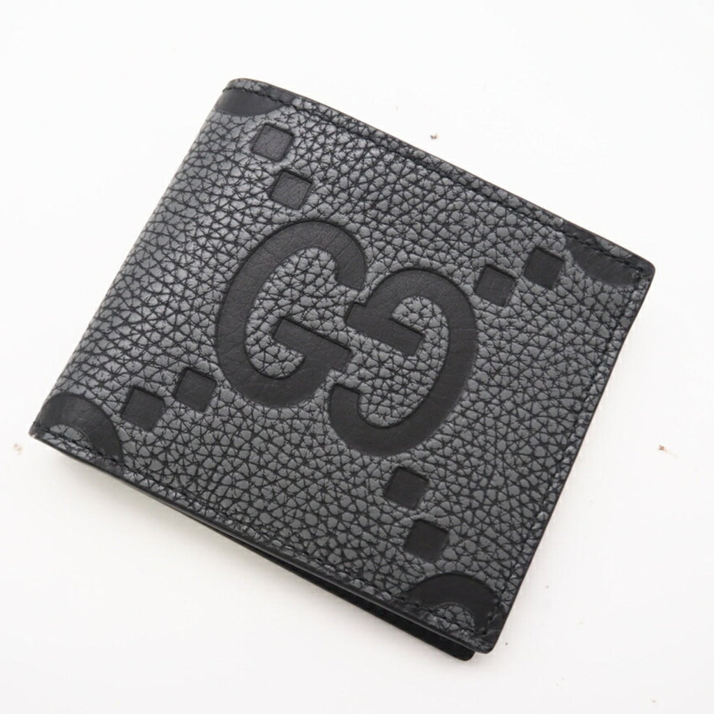 Gucci Black Gray Gg Leather Wallet (Bi-Fold) (Pre-Owned)