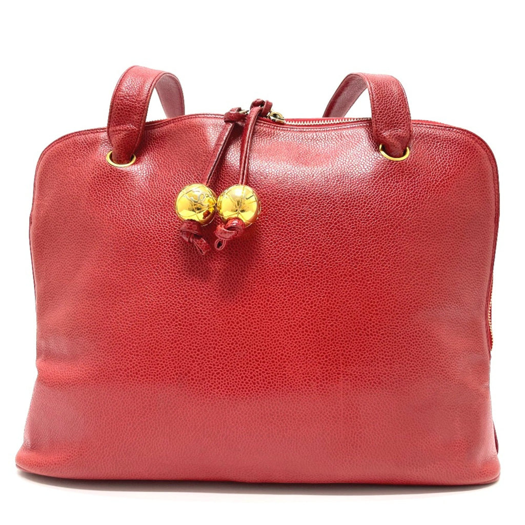Chanel Red Leather Shoulder Bag