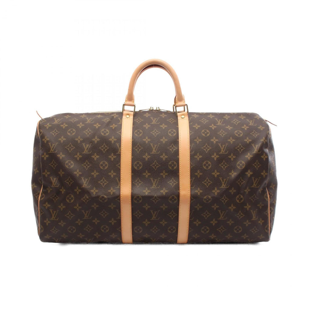 Louis Vuitton Brown Coated Canvas Leather Boston Bag