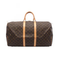 Louis Vuitton Brown Coated Canvas Leather Boston Bag