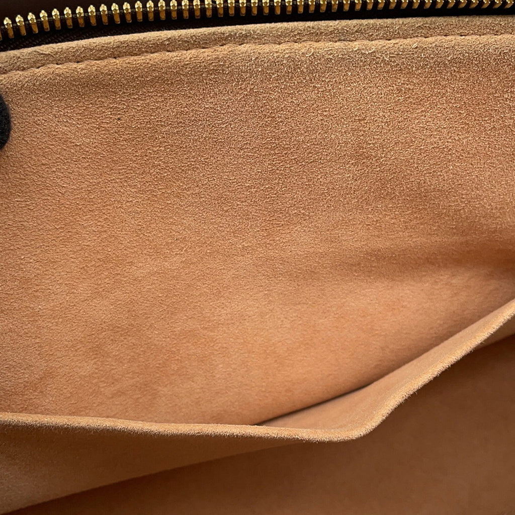 Louis Vuitton Beige Brown Damier Canvas Exotic Leather Handbag