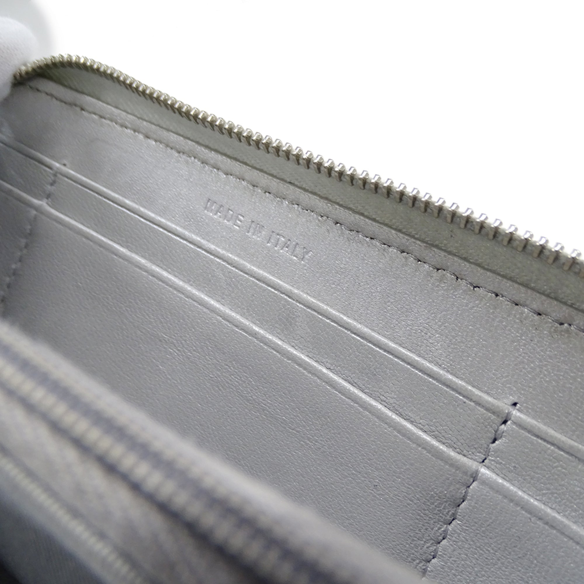 Chanel Silver Grained Calfskin Chain/Shoulder Wallet