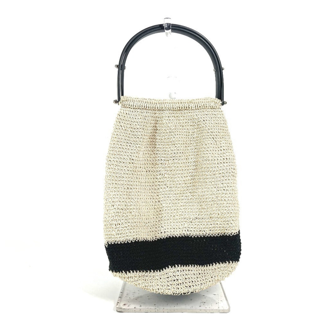 Chanel Beige Black Mesh Handbag