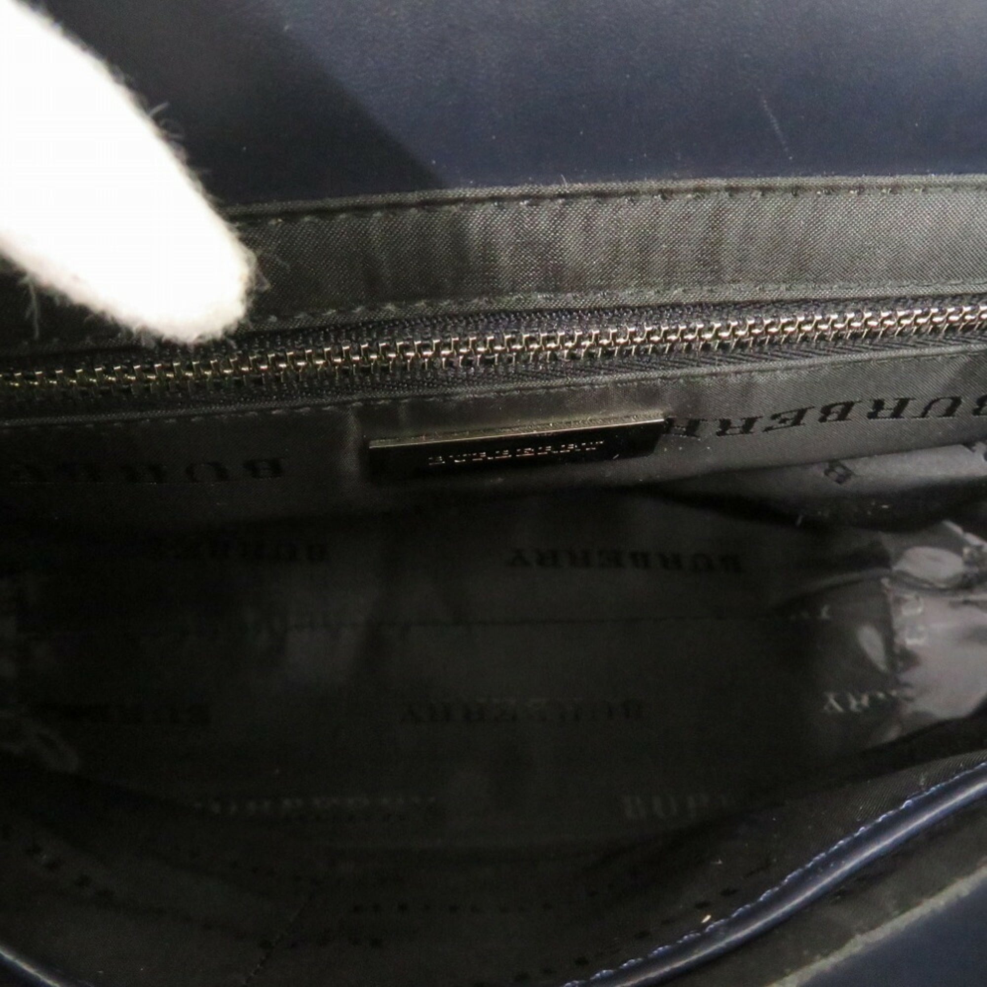 Burberry Gray Canvas Leather Handbag
