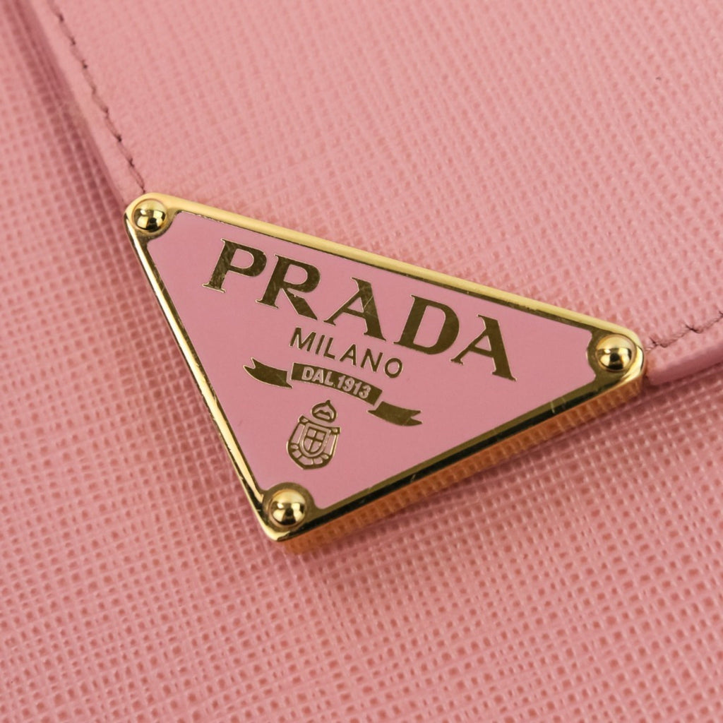 Prada Pink Leather Pochette Shoulder Bag