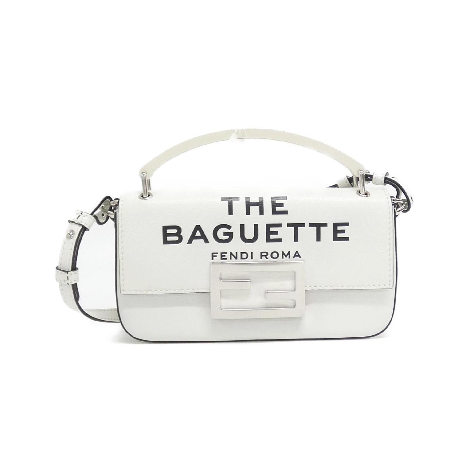 Fendi Silver Leather Handbag Shoulder Bag