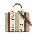 Chloé Beige Brown Canvas Leather Handbag Shoulder Bag (Pre-Owned)