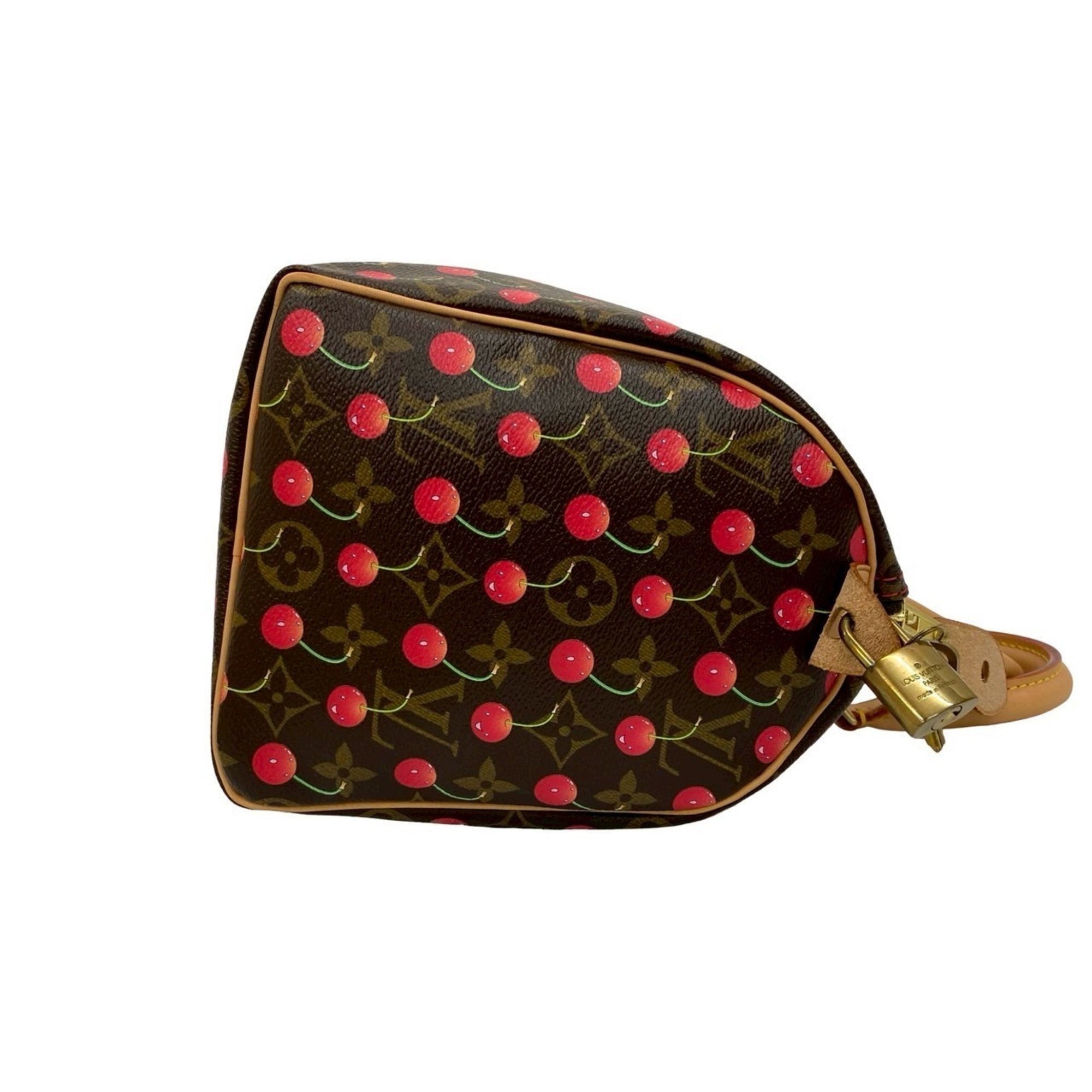 Louis Vuitton Brown Red Color Leather Pvc Boston Bag Handbag