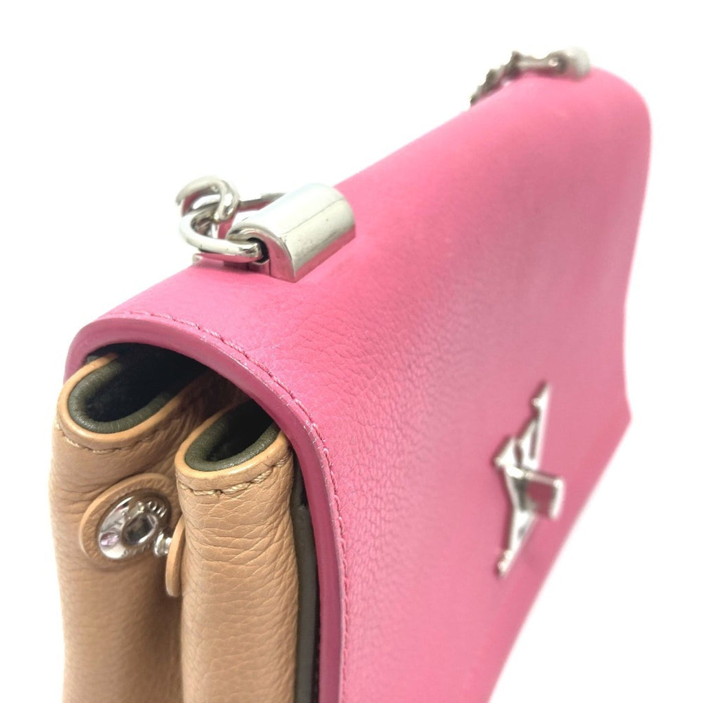 Louis Vuitton Lockme Ii Beige Khaki Pink Leather Handbag Shoulder Bag