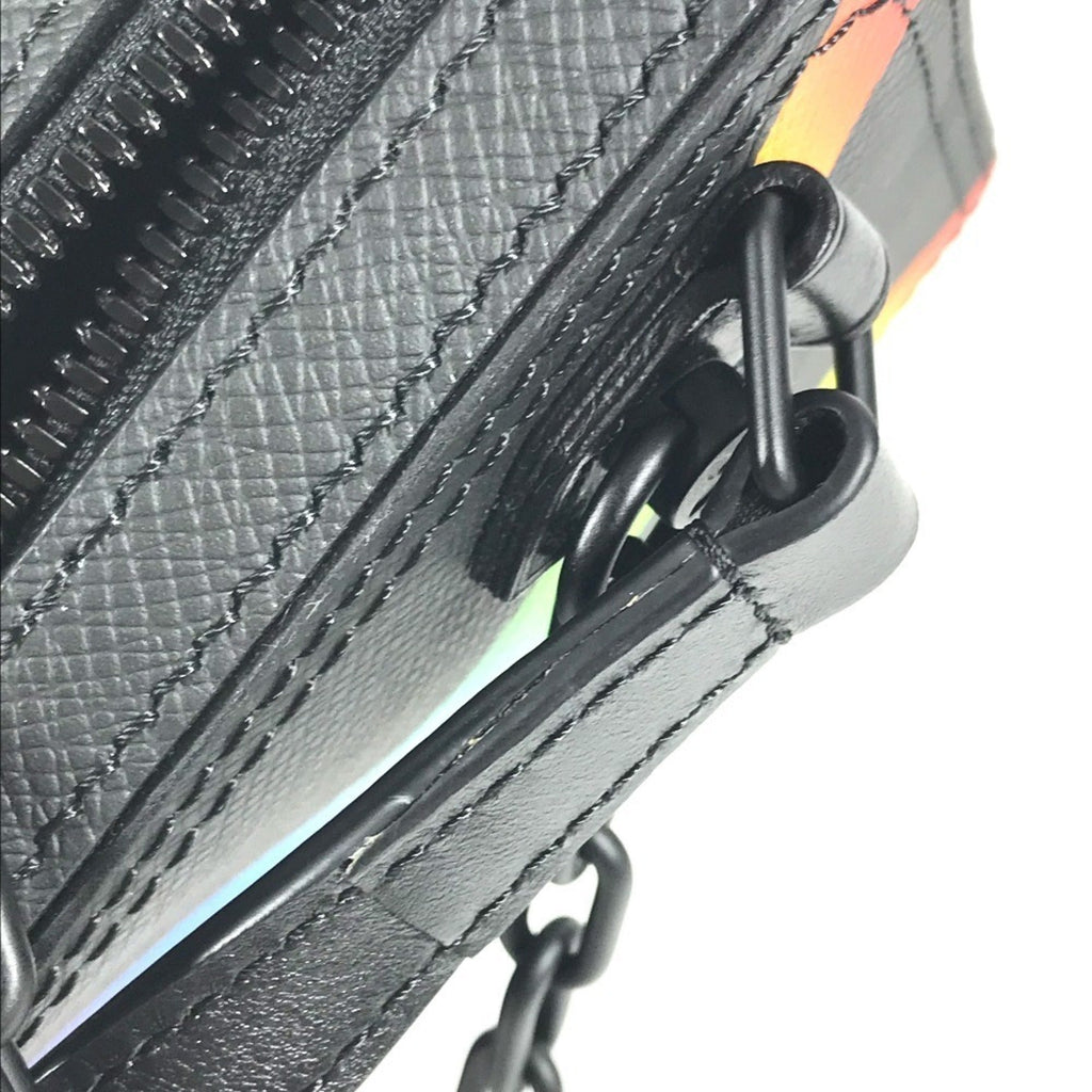 Louis Vuitton Black Multi-Color Taiga Leather Pochette Shoulder Bag