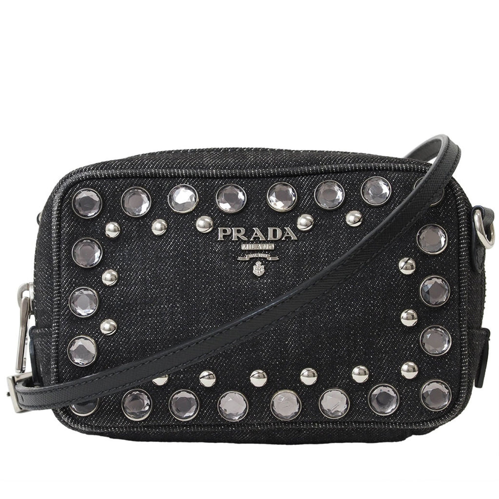 Prada Black Cotton Pochette Pouch Shoulder Bag